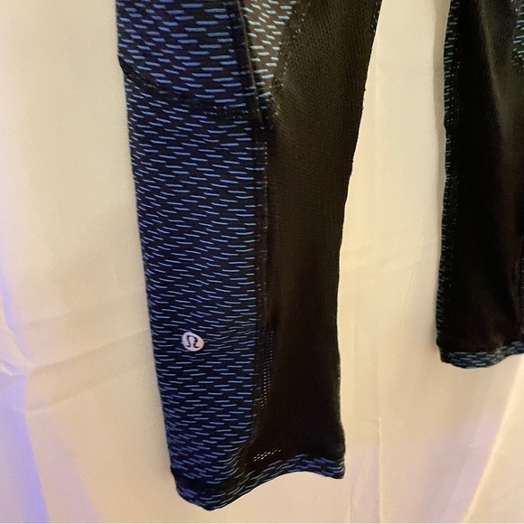 Lululemon Outrun‎ 17" Crop Legging Score Jacquard Black Indian Ocean size 6 - Picture 7 of 8